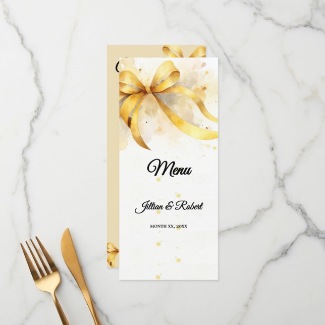 Menú Boda de Oro Elegante (Anverso/Reverso In Situ)