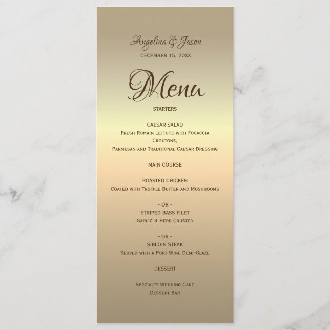 Menú Boda de Oro Simple (Anverso)