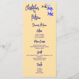 Menú Boda de Orquídea Amarillo y Lilac Sun Butter