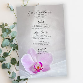 Menú Boda de orquídeas y velos rosas
