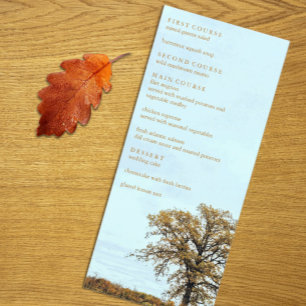 Menú Boda de otoño bajo un roble rústico