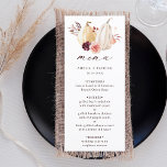 Menú Boda de otoño de calabaza rusa<br><div class="desc">La carta boda incluye calabazas acuarelas blancas y amarillas adornadas con flores borgoñas,  marrones y rosas rubias sobre hojas caídas. Para una personalización más avanzada de este diseño,  haga clic en el BOTÓN HERRAMIENTA DE DISEÑO AZUL de arriba.</div>