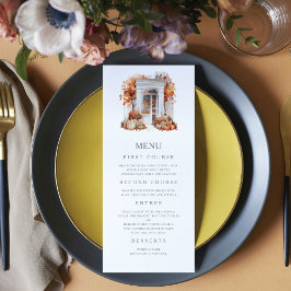 Menú Boda de otoño de la puerta delantera blanca