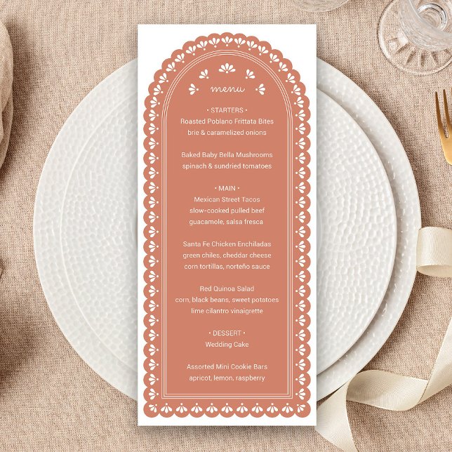 Menú Boda de otoño de Terra Cotta Arch (Terra Cotta Arch Autumn Wedding Menu by Fiesta Valley Print )