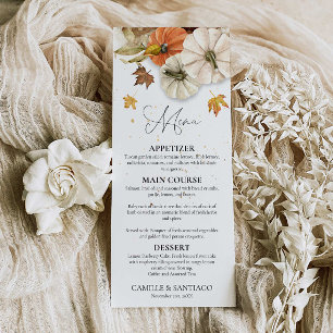 Menú Boda de otoño rústica