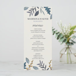 Menú Boda de otoño rústico con hojas que caen