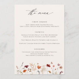 Menú Boda de Otoño Silvestre Boho