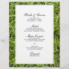 Menú Boda de patio trasero de hierba verde