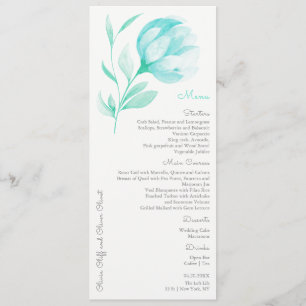 Menú Boda de Peonies verde azulados