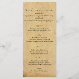 Menú Boda de pergamino de estilo antiguo