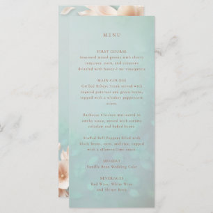 Menú boda de pétalos de melocotón