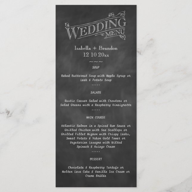 Menú Boda de pizarra 2 (Anverso)