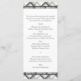 Menú Boda de placas en blanco y negro