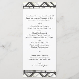 Menú Boda de placas en blanco y negro