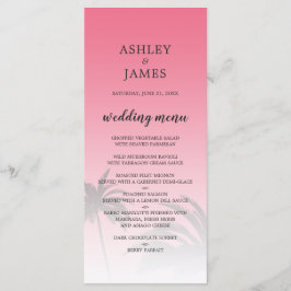 Menú Boda de Playa Rosa Tropical Palm Tree