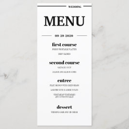 Menú Boda de playa tropical de destino