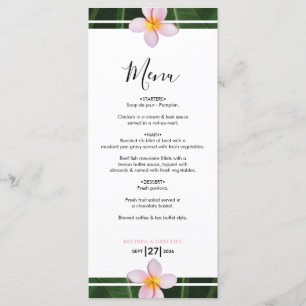 Menú Boda de Plumeria Rosa Frangipani