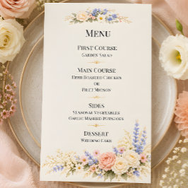 Menú Boda de pradera de flores silvestres de lujo