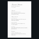 Menú Boda de presupuesto moderno minimalista<br><div class="desc">Moderno folleto de menú boda de presupuesto con un diseño sencillo y mínimo con tipos de letra serif y script.</div>