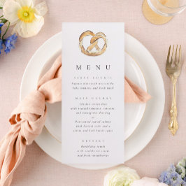 Menú Boda de Pretzel suave de color de agua