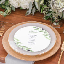 menú boda de rama de olivo