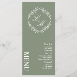 Menú Boda de ramas de guiones elegantes monogramad