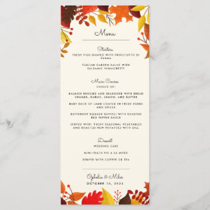 Menú Boda de ramas de otoño