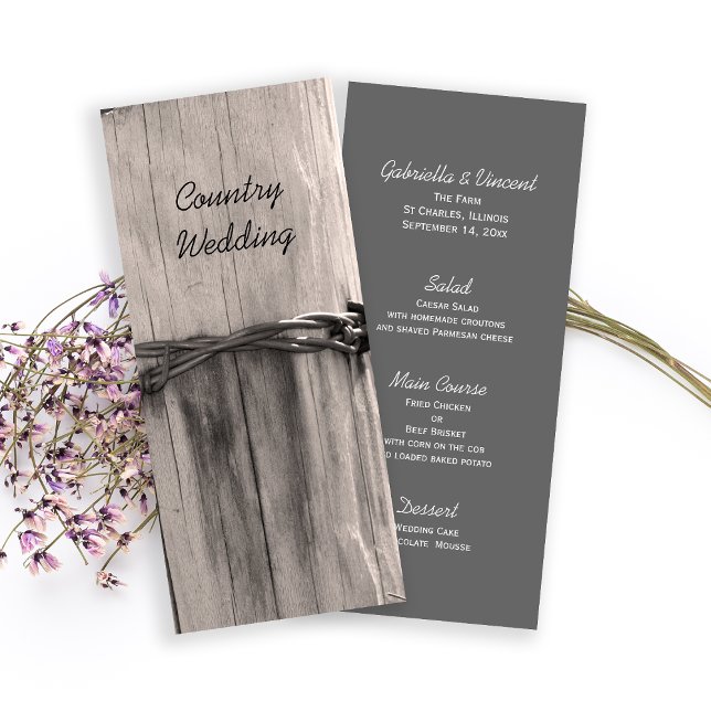 Menú Boda de rancho rural de vallas postales (Subido por el creador)