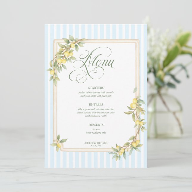 Menú Boda de Raya Costera de Limón Mediterráneo (Anverso de pie)