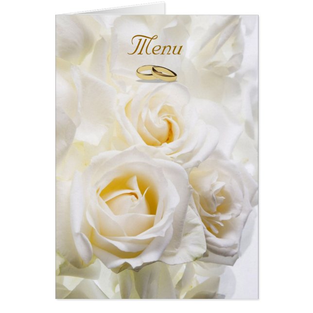 Menú Boda de rosas blancas (Frente)