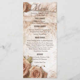 Menú Boda de Rosas de color suave