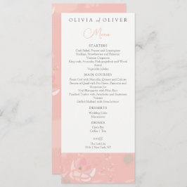 Menú Boda de Rosas de té suaves