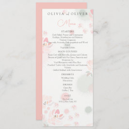 Menú Boda de Rosas de té suaves