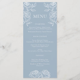 Menú Boda de Rosas franceses con un color azul y m