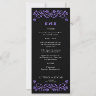 Menú Boda de Rosas góticos