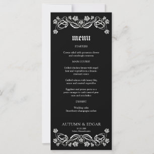 Menú Boda de Rosas góticos