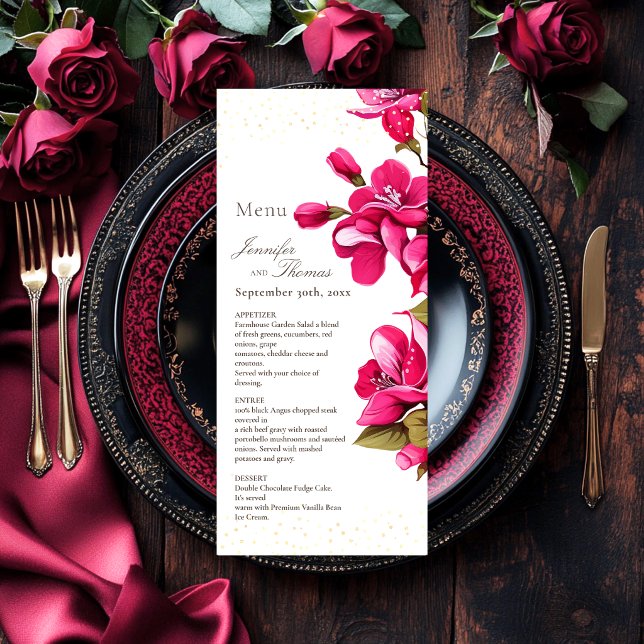 Menú Boda de Rosas Silvestres Magenta (Subido por el creador)