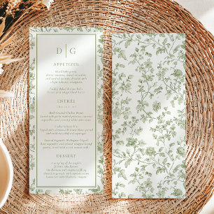 Menú Boda de Sage Green Chinoiserie