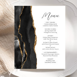 Menú Boda de script de Agate de Oro Negro de Presu
