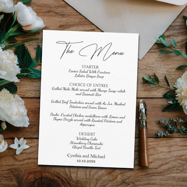 Menú Boda de script manuscrito (Subido por el creador)