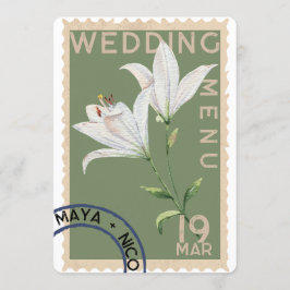Menú Boda de sello de época