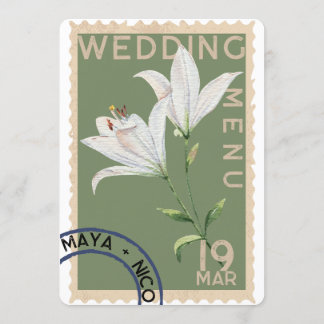 Menú Boda de sello de época