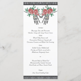 Menú Boda de Skeleton gótico manos y Rosas