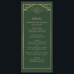 Menú Boda de tarjetas Green Gold y Moon Tarot<br><div class="desc">Elegante y moderno diseño boda inspirado en una carta de tarot. El diseño no es un verdadero Relieve metalizado. Puede personalizar más adelante haciendo clic en el botón "PERSONALIZAR". Artículos coincidentes en nuestra tienda para un tema fiesta completo.</div>