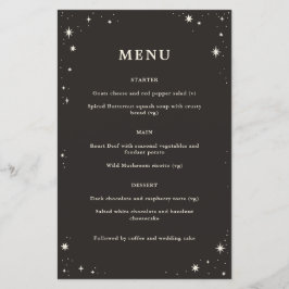 Menú boda de tarot boho celeste