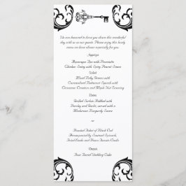 Menú Boda de teclas en blanco y negro