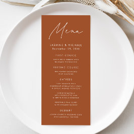 Menú Boda de Terracota de Letra Moderna