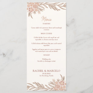 Menú Boda de Terracotta Froral Botánica