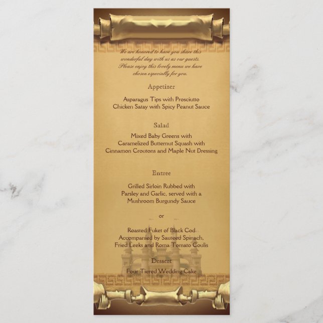 Menú Boda de tiempo (Anverso)