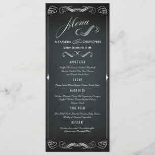 Menú Boda de tipografía audaz de cartón